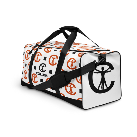 SAC DE VOYAGE - MOTIF BLANC/ORANGE