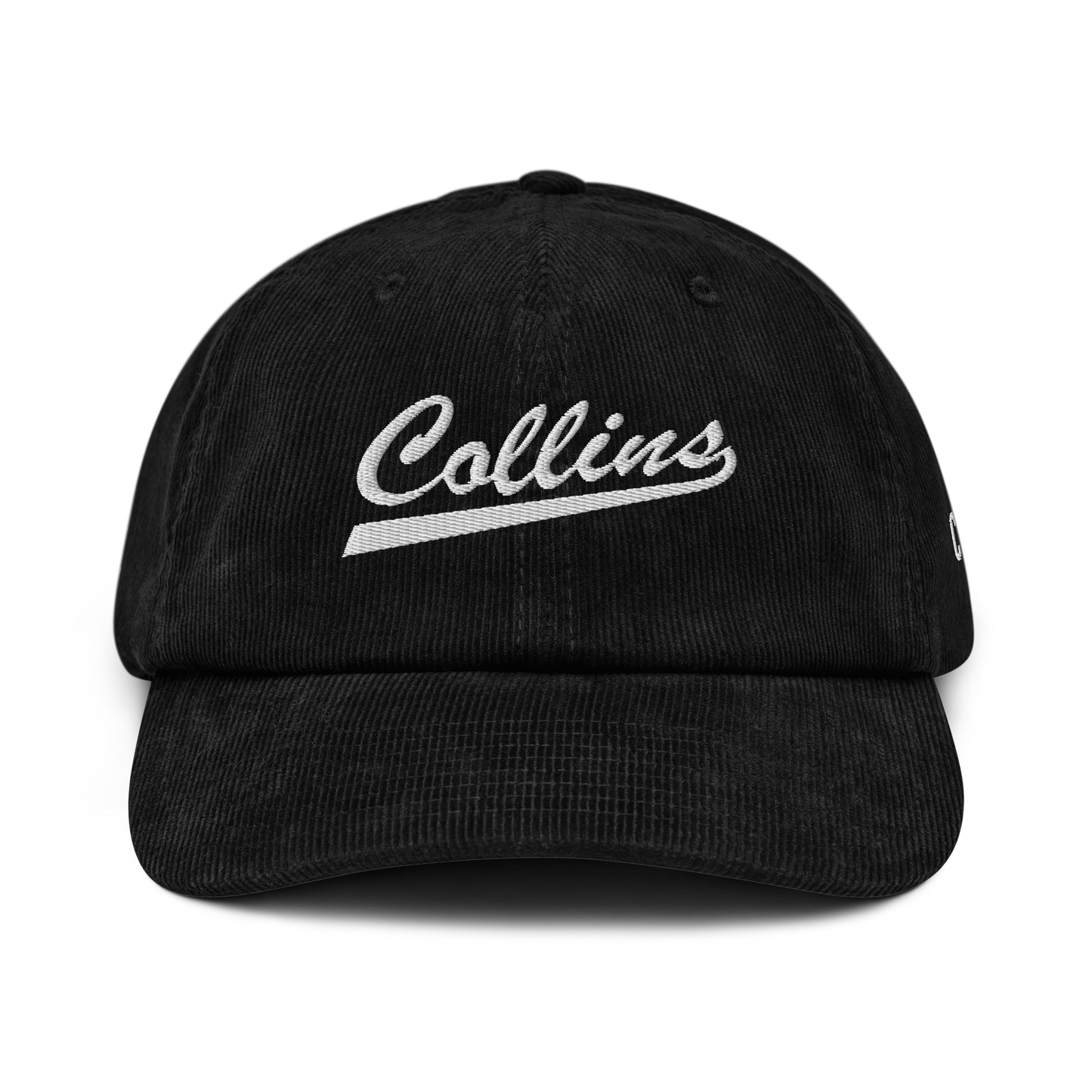 CORDUROY HAT TEXT - BLACK