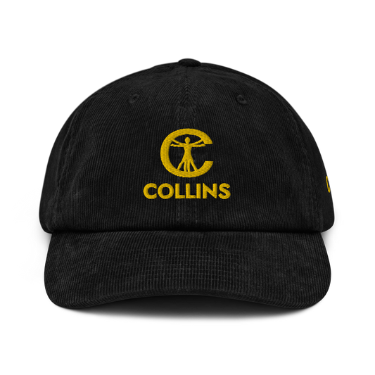 BONNET EN VELOURS CÔTELÉ LOGO - NOIR/JAUNE