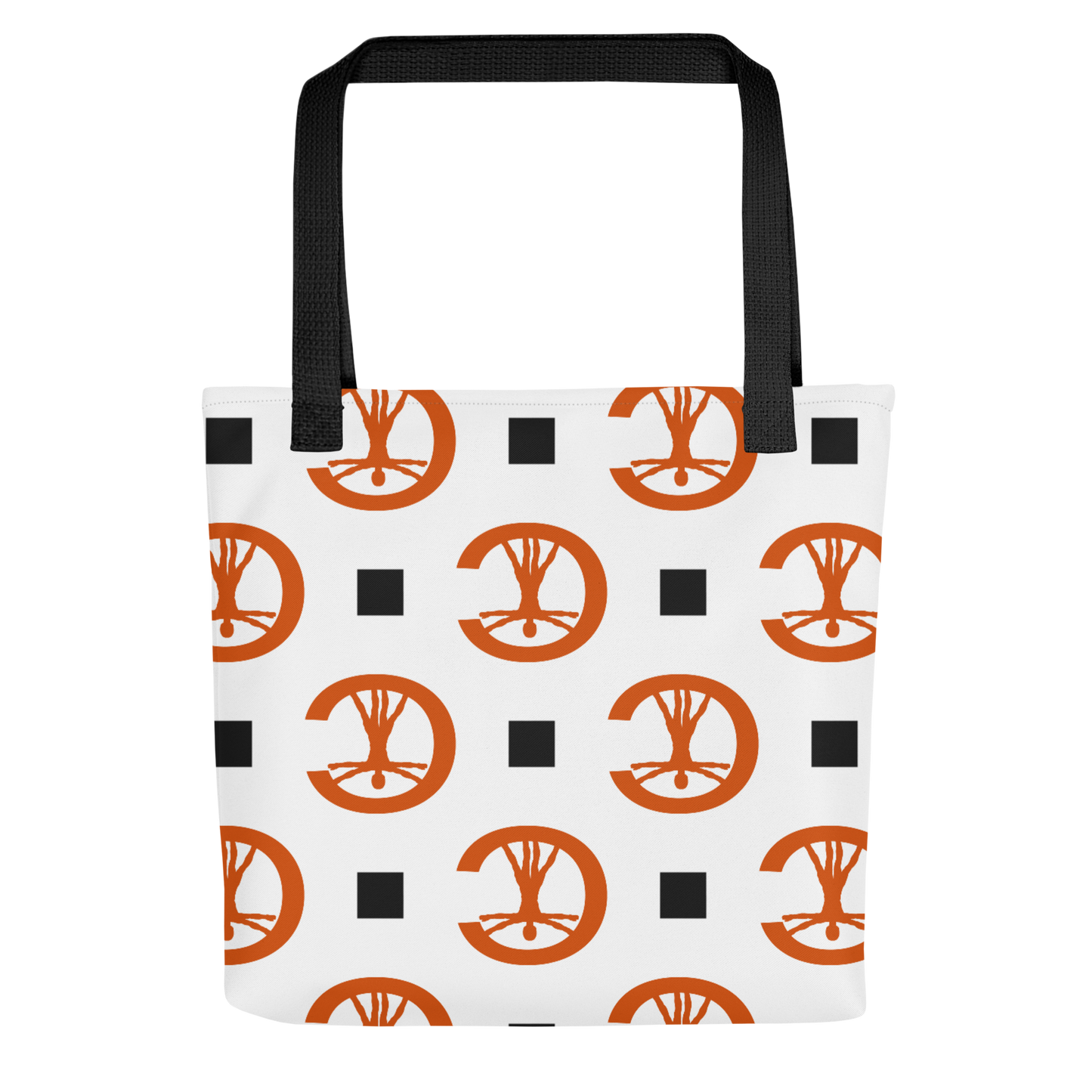 SAC CABAS - MOTIF ORANGE/BLANC