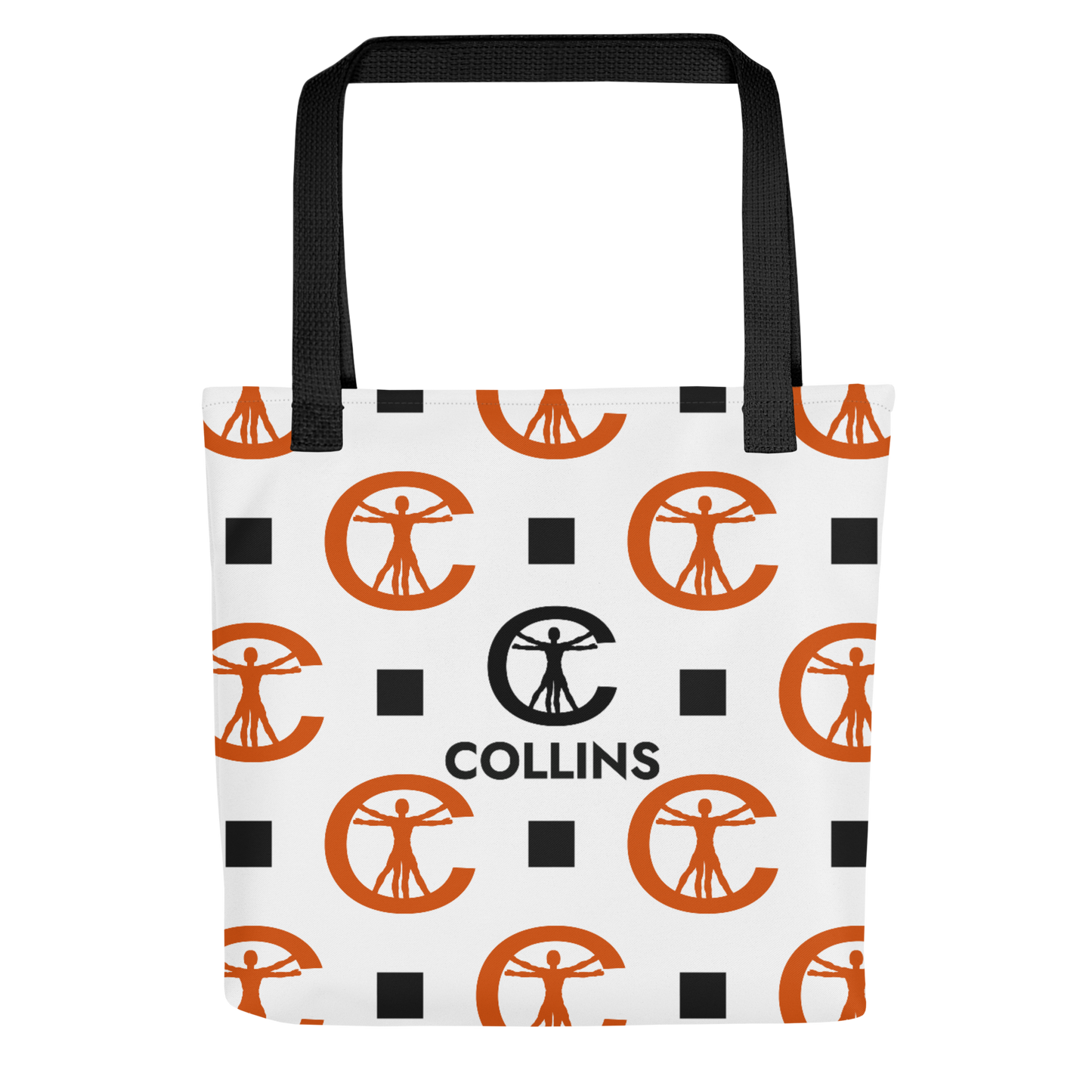 TOTE BAG - PATTERN ORANGE/WHITE