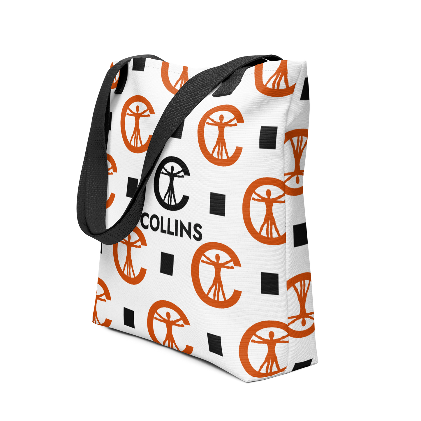 TOTE BAG - PATTERN ORANGE/WHITE