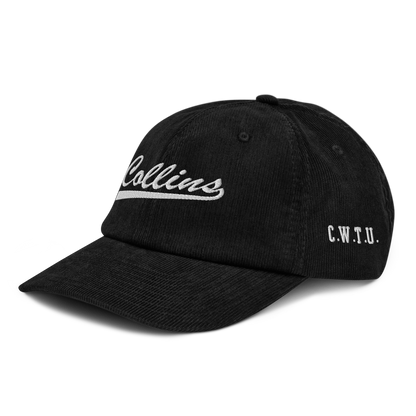 CORDUROY HAT TEXT - BLACK