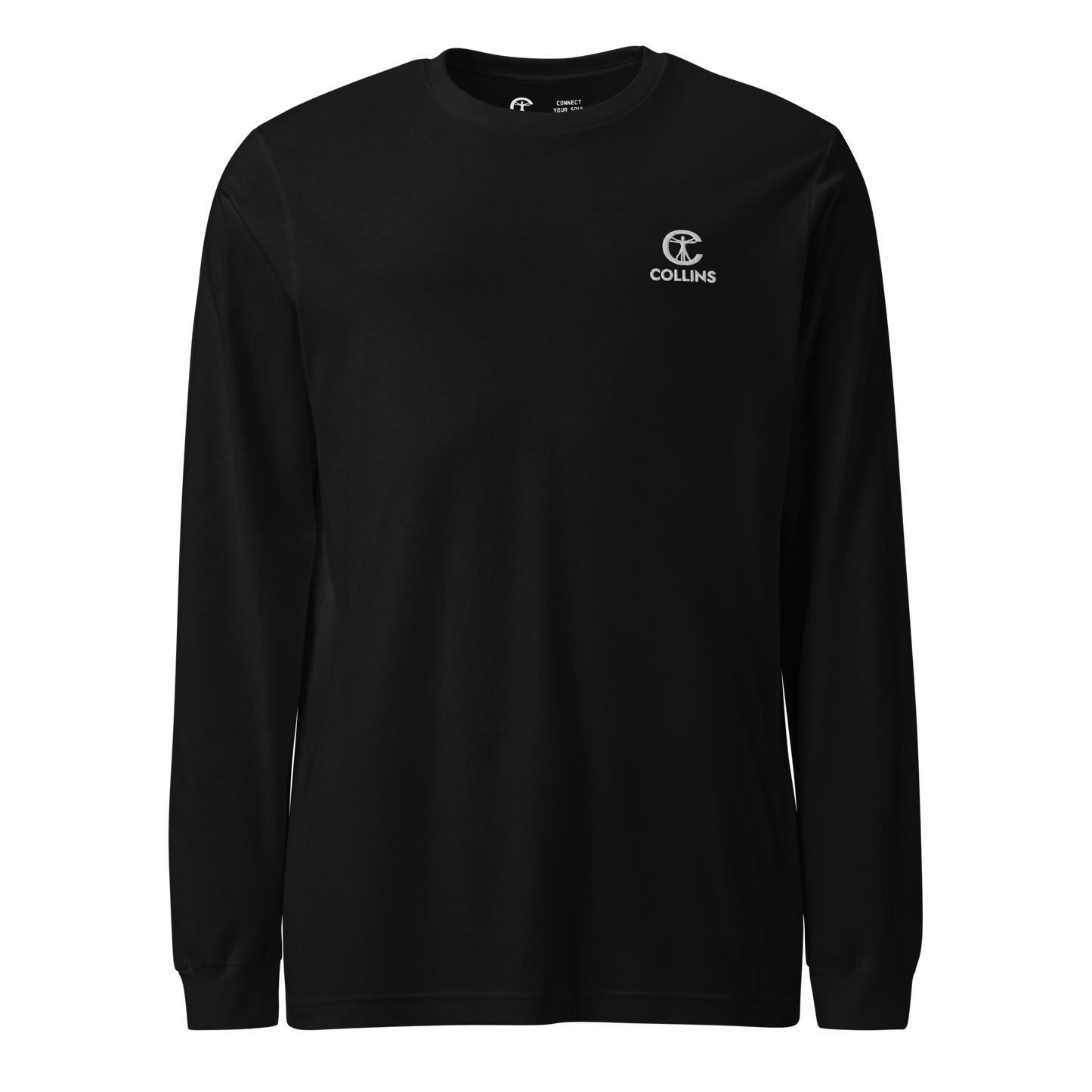 LONG SLEEVES EMBROIDERED LOGO - BLACK