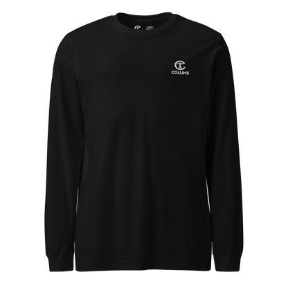 LONG SLEEVES EMBROIDERED LOGO - BLACK