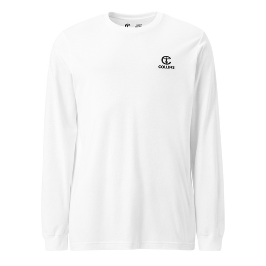 LONG SLEEVES EMBROIDERED LOGO - WHITE