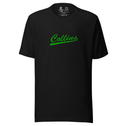 T-SHIRT TEXTE COLLINS - NOIR/VERT