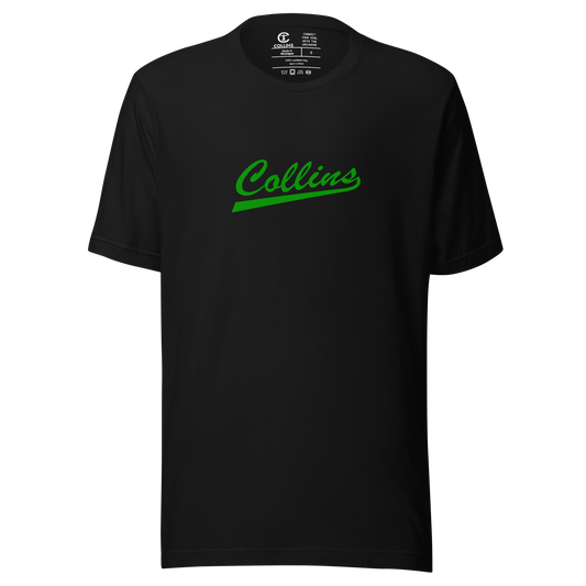 T-SHIRT TEXTE COLLINS - NOIR/VERT