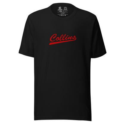 T-SHIRT TEXTE COLLINS - NOIR/ROUGE