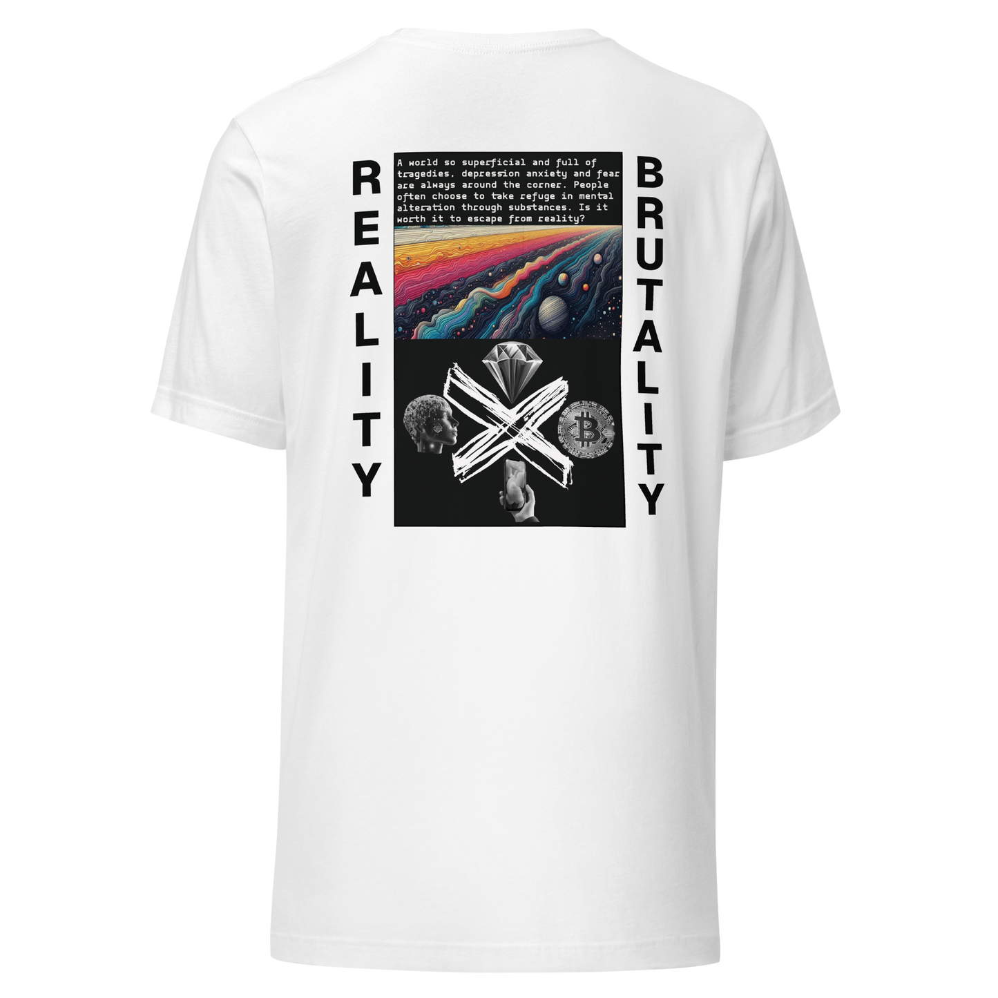 TSHIRT REALITY BRUTALITY - WHITE